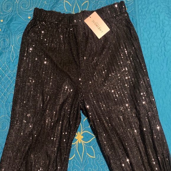 SHEIN Pants - Black sequin dress pants